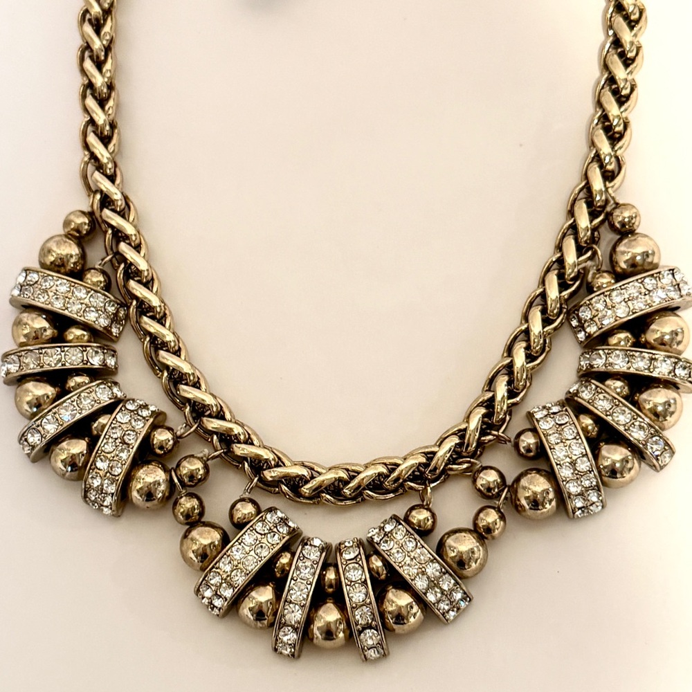 BANANA REPUBLIC | NWT | Sparkling Gold & Crystal Statement Necklace | $98 - Picture 7 of 7